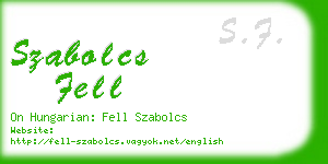 szabolcs fell business card